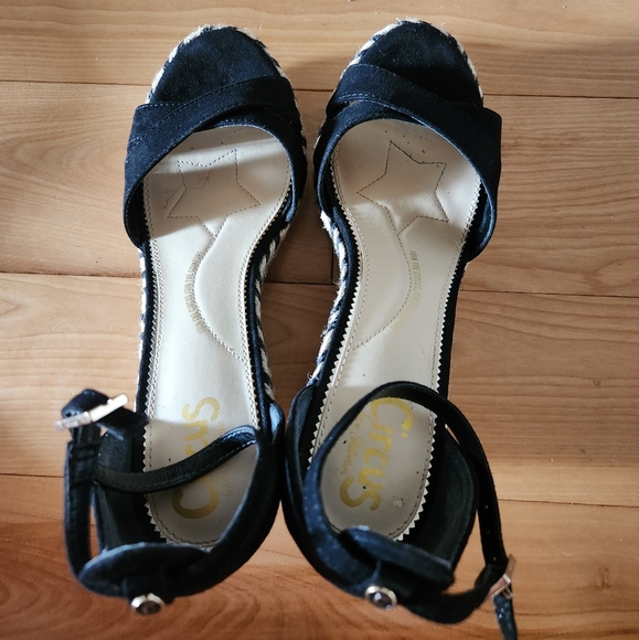 Sam Edelman Circus black Espadrille Sandals with ankle strap. - Picture 6 of 6